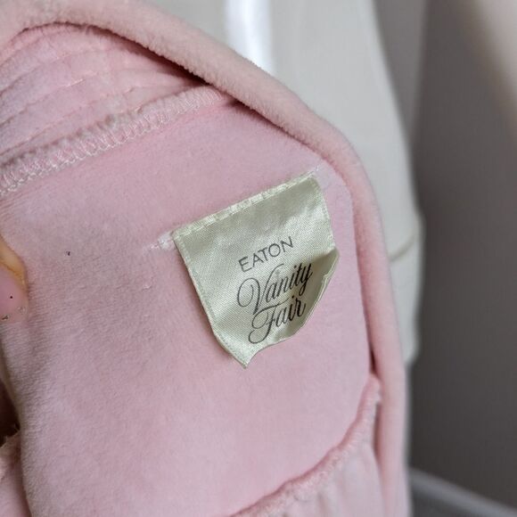 Vintage Vanity Fair pink Terry bathrobe, 80s housecoat - Picture 6 of 7